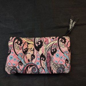 Laurell's Attic pink paisley cosmetic bag/makeup bag